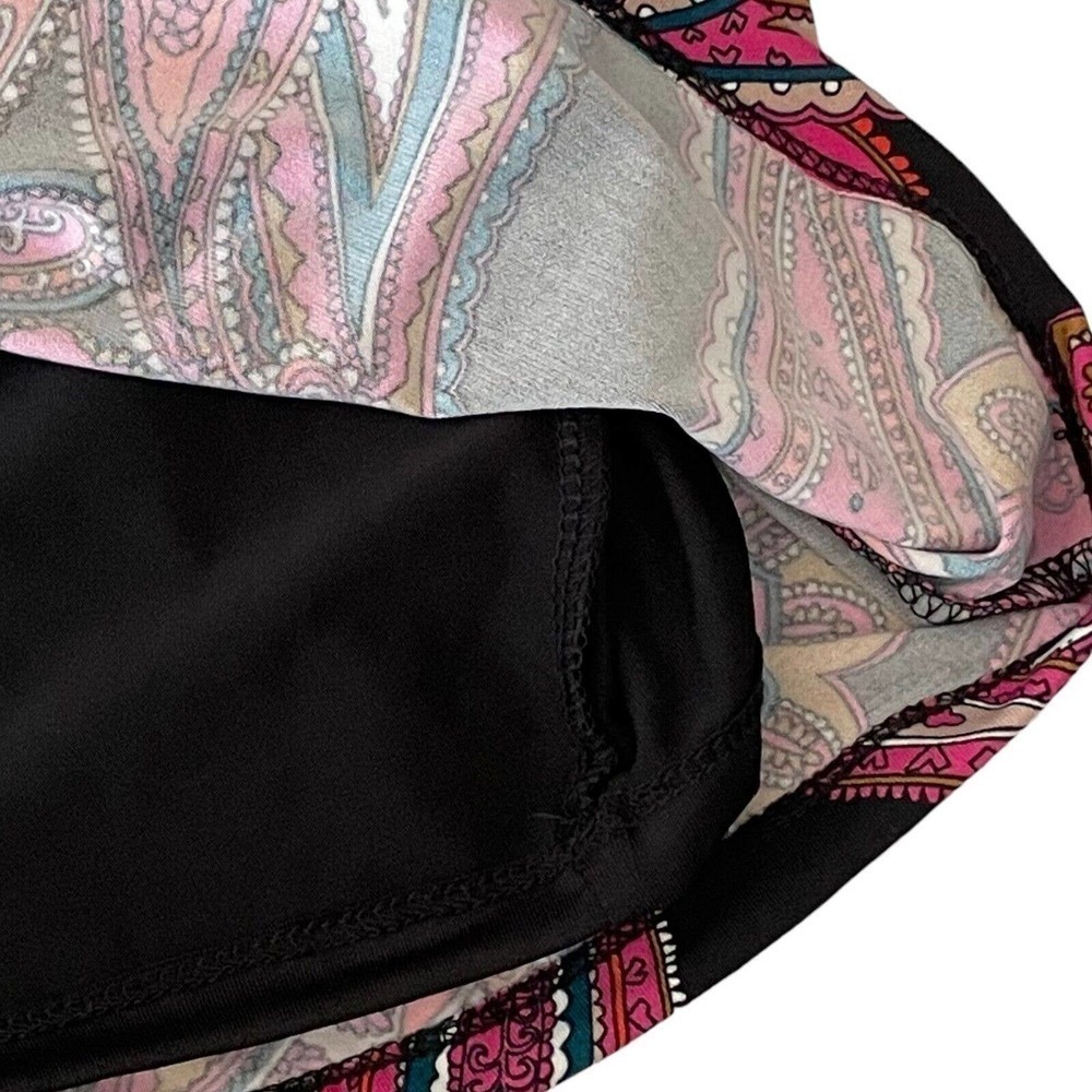 Trina Turk Birch 3/4 Sleeve Multicolor Paisley Stretch Blouson Dress Size L - Picture 11 of 13